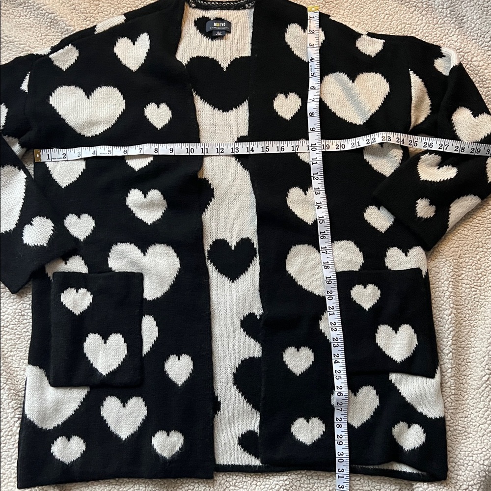 Maeve by Anthropologie Halley hearts grannie cardigan pockets very oversized S - Picture 12 of 13
